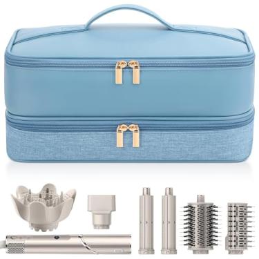 Imagem de Estojo de viagem para secador de cabelo Shark Flexstyle, estojo de transporte de camada dupla para secador de cabelo estilo Shark Flex, bolsa organizadora de armazenamento de ferramentas de cabelo