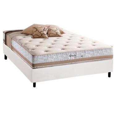 Imagem de Cama Box Casal: Colchão Molas Herval Maxspring Spain + Base Crc Courano White(138X188)