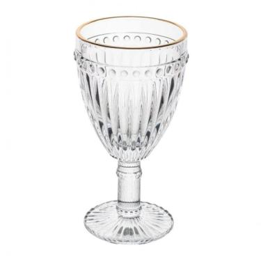 Imagem de Taça De Agua De Vidro Filete Dourado Empire 325 Ml - Lyor