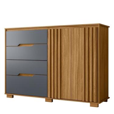 Imagem de Cômoda Texas 2 Portas E 4 Gavetas Freijó Cinza - Moval Freijó Cinza