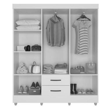 Imagem de Guarda Roupa Casal 6 Portas E Cômoda 4 Gavetas 01 Porta Lite Nature Off White - Móveis Leão