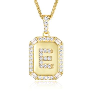 Imagem de Peeshow Colares femininos com inicial de ouro 18 quilates, colar de corrente com pingente de letra delicada, joias femininas de ouro, presentes para mulheres, esposa, mãe, filhas, aniversário