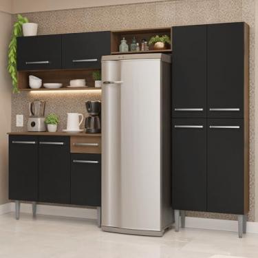 Imagem de Armário de Cozinha Completa 229cm Rustic/preto Emilly Madesa 017