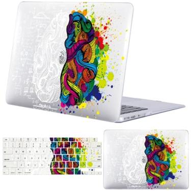 Imagem de FFBOFFC Capa rígida compatível com MacBook Pro 14 polegadas versão 2025-2021 A3401 M4 A3185 M3 A2992 A2918 A2779 A2442 A3112 M2 M1 Chip, capa de plástico para laptop e película de teclado, Math Brain