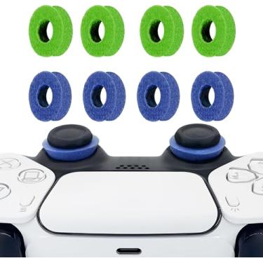 Imagem de Pacote com 8 anéis de precisão para PS4/5, anéis de precisão para Xbox, compatíveis com acessórios de controles Xbox, controle com anéis de silicone macio, compatível com jogos Fortnite e FPS, azul +
