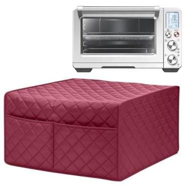 Imagem de Becony Capa de forno de torradeira de convecção - Protetor de forno de micro-ondas inteligente à prova de poeira e resistente a manchas, acessórios de cozinha ao ar livre (vermelho)