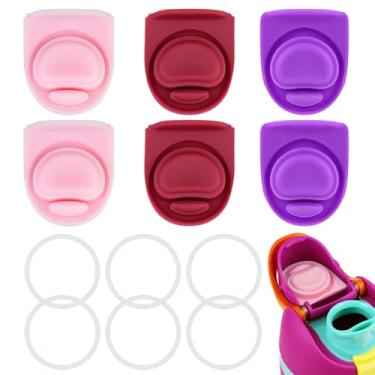 Imagem de 6 conjuntos de anéis de vedação e tampa de substituição para Owala FreeSip 680.4 g 947.2 g, tampa de vedação de anel superior de garrafa de água para Owala 16/19/24/32/1,134 g tampa de vedação boca de