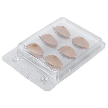 Imagem de ZJchao Olhos de Manequim de Cílios, Pálpebras de Substituição de Camada Dupla Pálpebras de Silicone Com Cílios Cabeça de Manequim 3 Pares de de Reposição para Treinamento de Maquiagem Prática (#3)