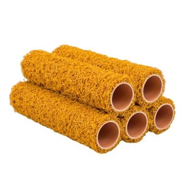 Imagem de Conjunto de rolos de tinta texturizada marrom de 23 cm, capas de rolo de pintura de rolo de textura pequena para todas as superfícies planas, paredes de pintura de teto de pipoca, suprimentos de