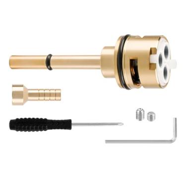 Imagem de RP51918 Cartucho de válvula de desvio de chuveiro com 3 configurações, peça de substituição de latão com 2 posições individuais e 1 posição compartilhada, design à prova de vazamento