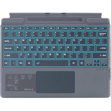 Imagem de Teclado para Tablet Surface Pro 11 10 9 8 X de 13 polegadas Ultra Fino Sem Fio com Touchpad Multitouch Magnético Desmontável Iluminação 7 Cores Rejeição Palma Bateria Longa Duração Design Ergonômico