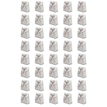 Imagem de Caixas de presente prateadas elegantes com glitter DIY Caixas de embalagem de presente para lembrancinhas de festa de casamento de aniversário de Natal Decoração de papel