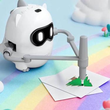 Imagem de VBESTLIFE Robô de Desenho para Crianças, robô de Desenho Educacional Interativo Com 100 Cartões, Presente de Aniversário de Natal para Crianças 5 6 7 8 9