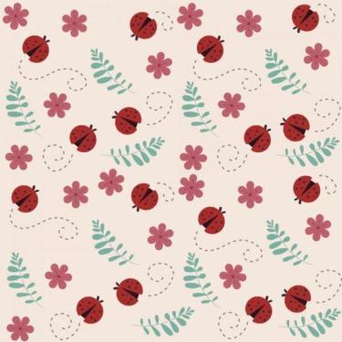 Imagem de Papel De Parede Infantil Joaninha E Flores