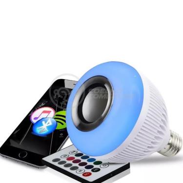Imagem de Lâmpada Led 12W E27 Rgb Colorida Com Caixa De Som Bluetooth