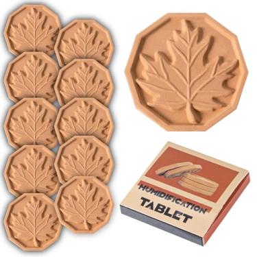 Imagem de VolksRose 10 peças de protetor de açúcar mascavo de terracota com design de folha de bordo, disco de recipiente de açúcar mascavo amaciante para recipientes de armazenamento de alimentos de tabaco