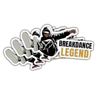 Imagem de 3 adesivos Breakdance Legend, decalque engraçado de vinil com citação hip hop para dançarinos de break, adolescentes, adultos, crianças, laptop, carro, skate, garrafa de água, caderno, scrapbook, fãs
