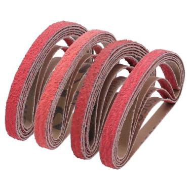 Imagem de Correias de lixa de cerâmica de 9,5 cm x 33 cm para metal, 5 de grãos sortidos de 36/40/60/80, correias de metal premium para rebarbação, modelagem e afiação resistentes, 20 peças de correia lixadeira