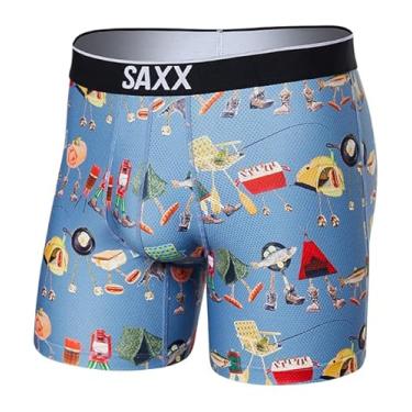 Imagem de SAXX Underwear Co. Cueca boxer masculina com bolsa de malha respirável, faça uma caminhada - azul, 2GG