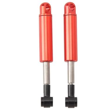 Imagem de CUOFYUNL 2 unidades de liga de alumínio RC amortecedor de óleo amortecedor de suspensão para caminhão de reboque Tamiya 1/14 (Vermelha)