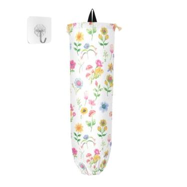 Imagem de xigua Suporte de parede para saco plástico de borboletas caprichosas com cordão, pacote com 2, organizador de sacolas de compras reutilizáveis, decoração para bolsas, meias, roupas íntimas e gravatas