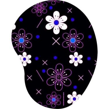 Imagem de Mouse Pad Ergonômico Gota Floral Abstrato Fundo Preto