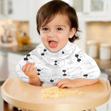 Imagem de CEBUGI Panos para Arrotar Musselina para Bebês 56 x 28 cm Toalhas de Bebê Absorventes Macias Coelho Algodão Arrotar Trapos para Bebês Meninos e Meninas Pacote com 4