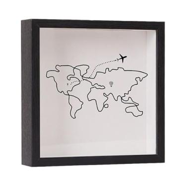 Imagem de Wswqop Caixa de exibição com abertura superior, para mesa ou parede, ideal para cartões, ingressos de filmes, eventos esportivos, shows e amigos, Preto 20x20cm