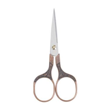 Imagem de 1 conjunto de tesouras de costura de aço inoxidável com inspiração vintage para tecido e linha, corte preciso, cor bronze