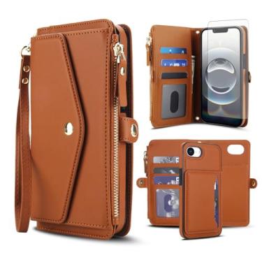 Imagem de Capa de telefone para iPhone 16e/SE 2025/SE 4 capa carteira compatível com protetor de tela RFID alça transversal alça flip suporte para cartão celular i Phone16e i16e 16 e SE4 4ª geração 16eCase