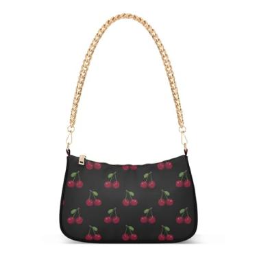 Imagem de Bolsa feminina camuflada, rosa, camuflada, Hobo, bolsa de ombro feminina, Frutas de cereja preta