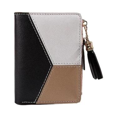 Imagem de Carteira Curta Feminina Com Franjas Em Couro PU, Porta Moedas, Porta C