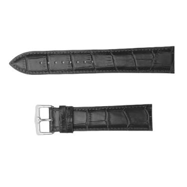 Imagem de ZJchao Pulseira de Couro Pu de Liberação Rápida, à Prova D'água, Elegante, Amigável à Pele, Pulseira de Substituição Universal para Homens, Relógios Inteligentes de Quartzo (Preto)