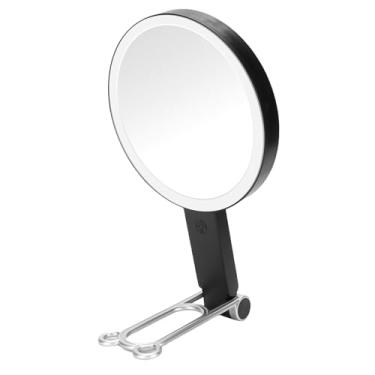 Imagem de Dioche Espelho de Ampliação Dupla Face Com Luz LED 20X e 1X Ampliação Ajustável Controle de Toque para Banheiro Quarto Viagem Maquiagem Vaidade ABS Vidro PCBA (Preto)