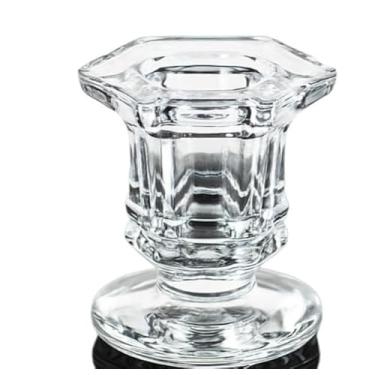 Imagem de Kit 10 Porta Vela Castiçal De Vidro Resistente Decoração Festas Eventos- Ideal para Decoração de Festas, Eventos, Casamentos e Centros de Mesa(08 Unidades,Sextavado)