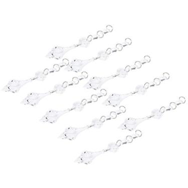 Imagem de Acouto Contas Suspensas Pretas 10 Peças Pingente Material Acrílico Cônico Irregular Frisado Ornamento Decoração Lustre Pingente Decoração para Casa/iluminação (Transparente)