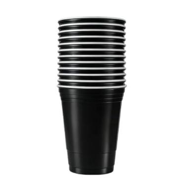 Imagem de Copos Festa 440ml Para Bebida Beer Pong Aniversário Formatura Envio jâ Envio jâ Envio jâ para Bebidas Aniversário Churrasco Formatura Eventos e Open Bar(Preto,Kit 50)