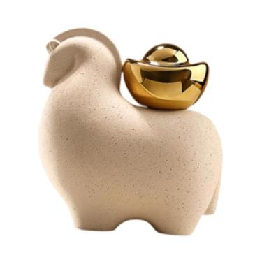 Imagem de Baoblaze Estatueta de Cavalo de Cerâmica, Escultura Animal, Decoração para Casa, Estátua de Cavalo Pequena e Fofa, Ornamento de Mesa para Sala de Estar e, Style a