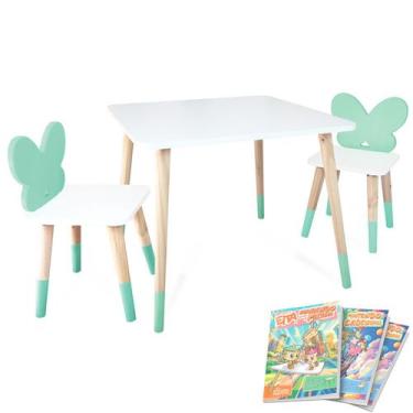 Imagem de Kit Educativo Mesa e 2 Cadeiras Infantil Borboletinha - Eita Casa Perf