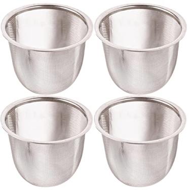 Imagem de CALLARON Filtros de café 4 peças filtro de chá de aço inoxidável bule de metal filtro de malha inserção para cafeteira coador de café