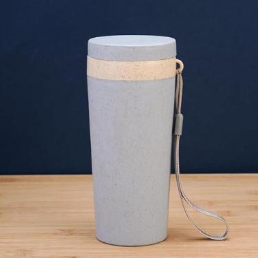 Imagem de Recipiente de bebida portátil de 300 ml - Caneca de viagem à prova de vazamento para uso diário interno e externo (azul)