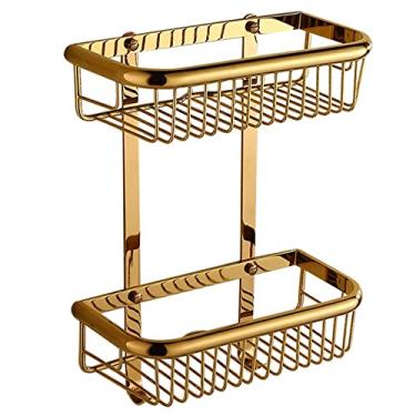 Imagem de Prateleiras de chuveiro Prateleira de canto de banheiro de cobre, rack de chuveiro líquido de sabão de xampu de latão antigo, Hoder de armazenamento de cosméticos ouro rosa, suporte de chuveiro