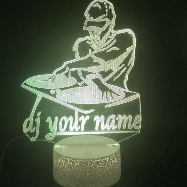 Imagem de Luz noturna LED 3D Dj Yours Names Color Changing para crianças