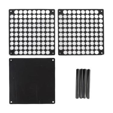 Imagem de Suporte para pincel de maquiagem, suporte acrílico para caneta, 96 espaços, organizador de lápis, marcador de plástico, para artistas, profissionais, escritório e casa (Preta)