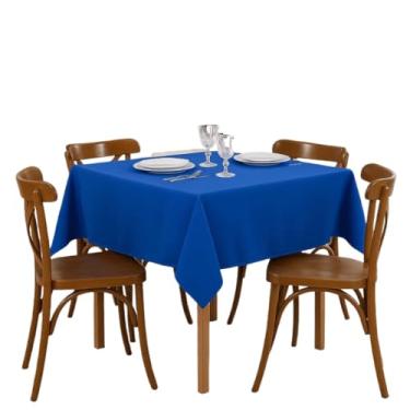 Imagem de Toalha de Mesa Lisa Quadrada 4 Lugares Tecido Oxford – Cores Modernas e Duráveis(AZUL ROYAL)