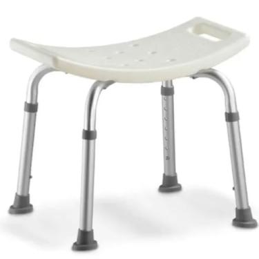 Imagem de Banqueta Banho Higiénica Altura Ajustável Sem Encosto 120kg | Facilita o Banho de Idosos e Pacientes | Material Resistente à Umidade