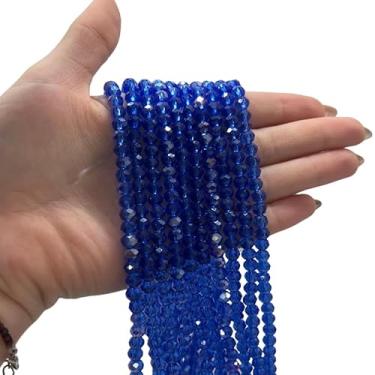 Imagem de Fios de Cristais 6mm para Bijuteria e Artesanato – 10 Fios com ~850 Pedras da Mesma Cor (Azul Bic Boreal)