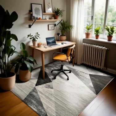 Imagem de 1 Tapete Escritório Grande Antiderrapant 200x250 Js Do Cr Vr (M60 Areia Cinza - Geométrico Moderno)