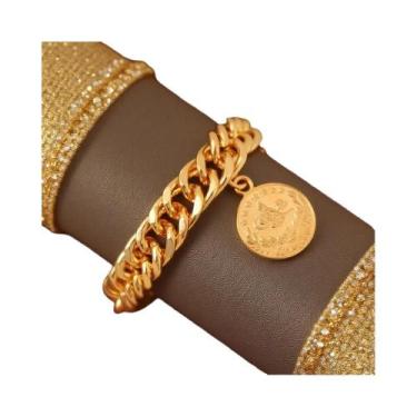 Imagem de Pulseira De Moeda Turca Banho De Ouro Para Mulheres, Corrente Unissex 