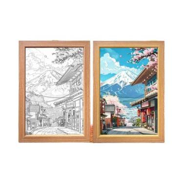 Imagem de Luminária LED Do Monte Fuji Com Moldura De Imagem, Luz De Parede Da Ci
